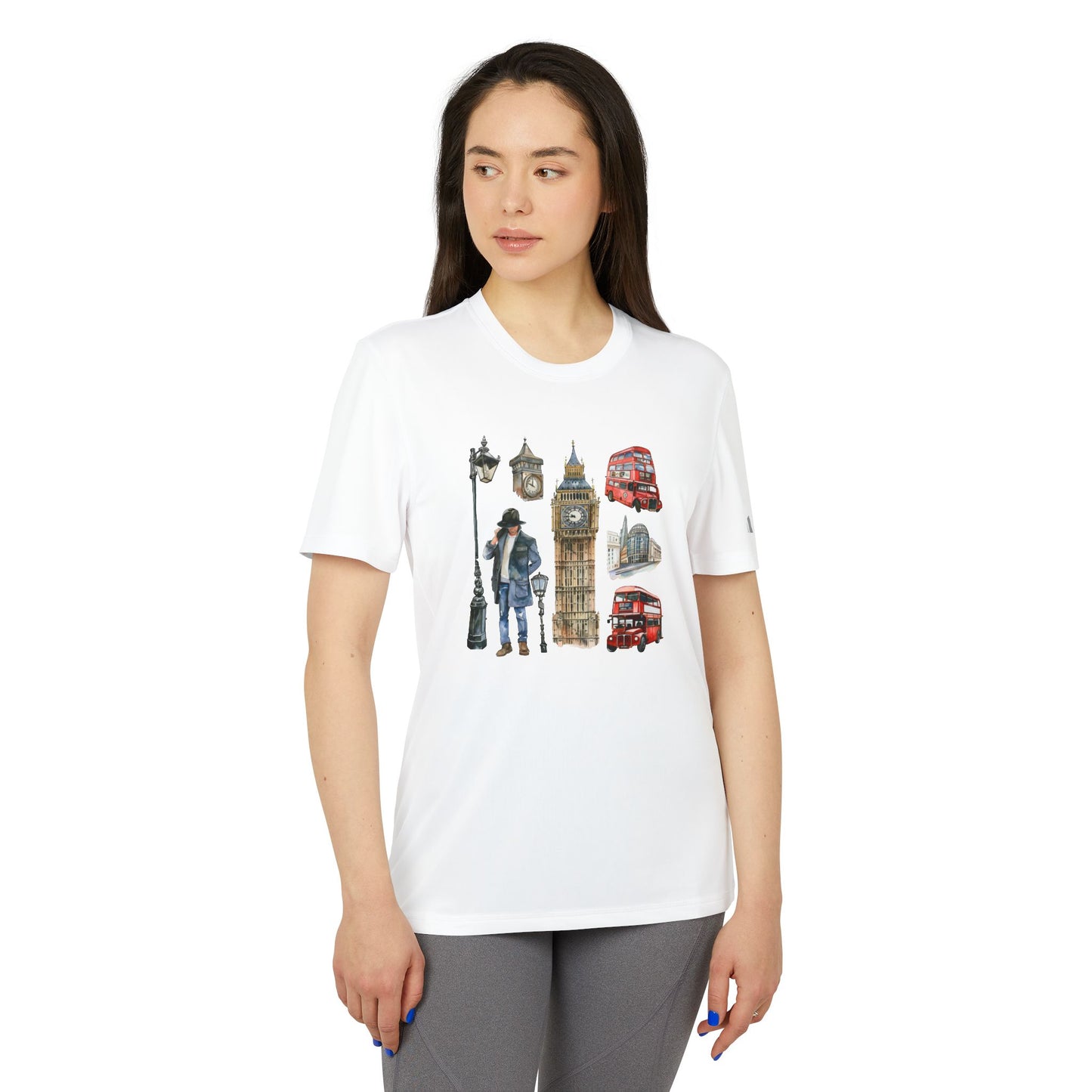 Unisex Sport T-Shirt - Watercolor England Icons Wall Art