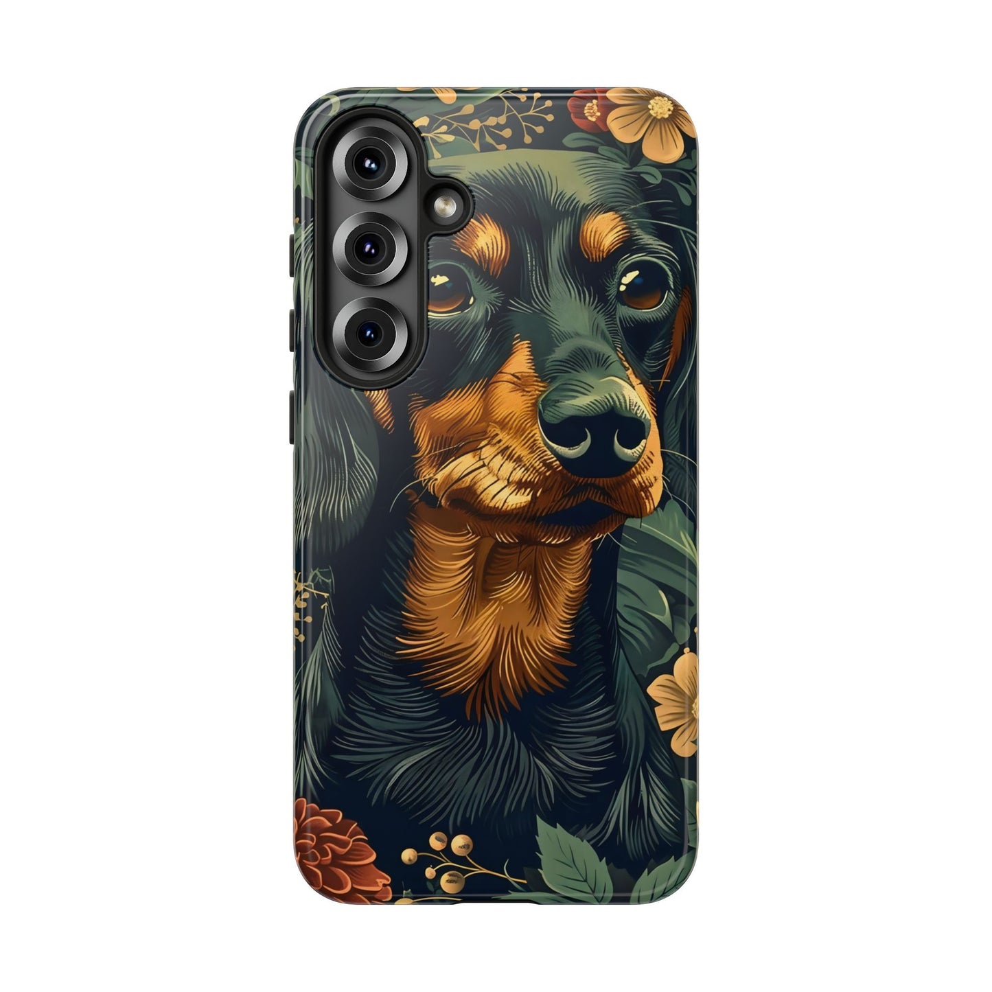 Dachshund Phone Case, Floral Pet Phone Cover, Dog Lover Gift, Tough Phone Case, Custom Dachshund Design, Unique Dog Owner Accessory