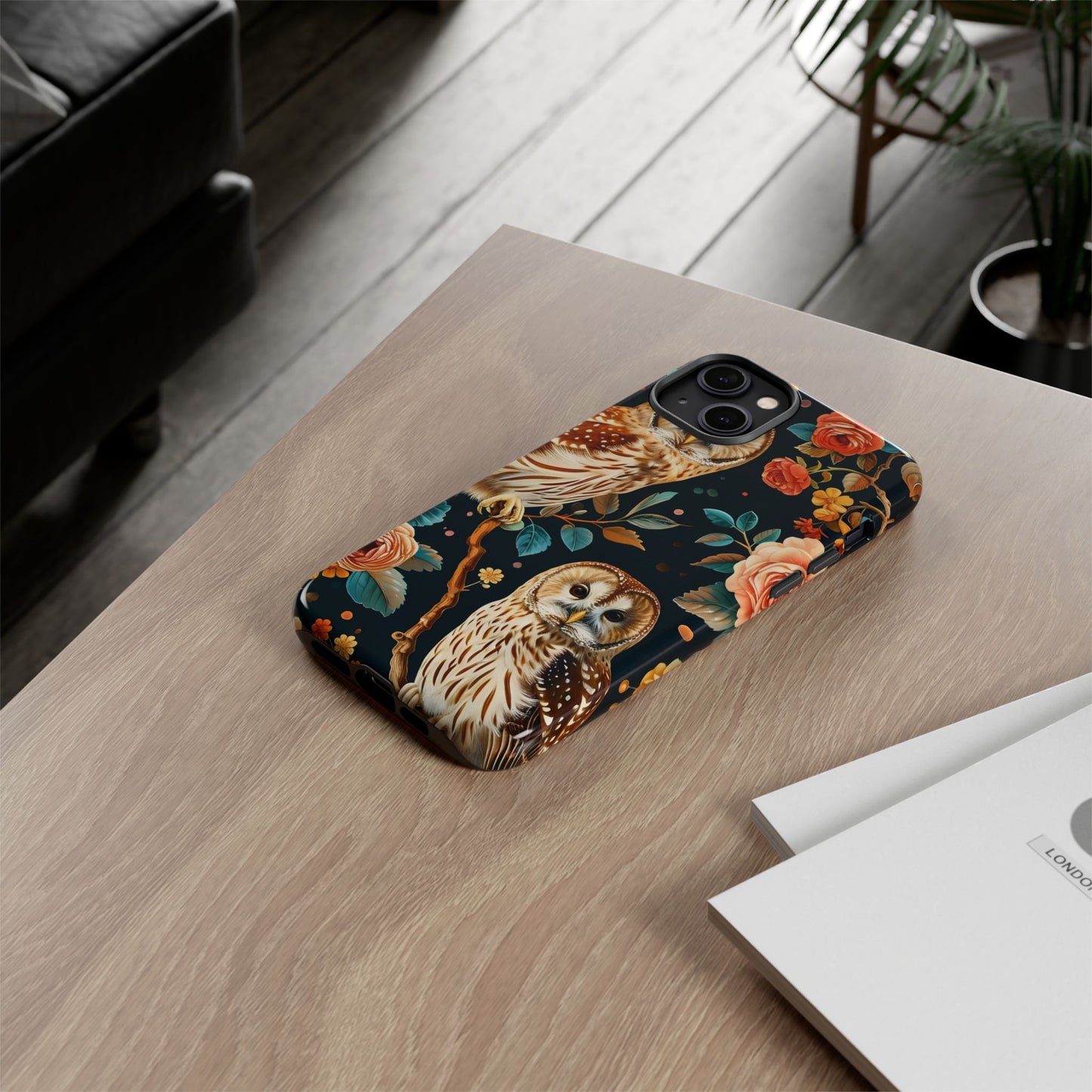 Owl Phone Case with Floral Design, Tough Phone Cover for Nature Lovers, Gift for Bird Enthusiasts, Stylish Protection for Smartphones, [...]