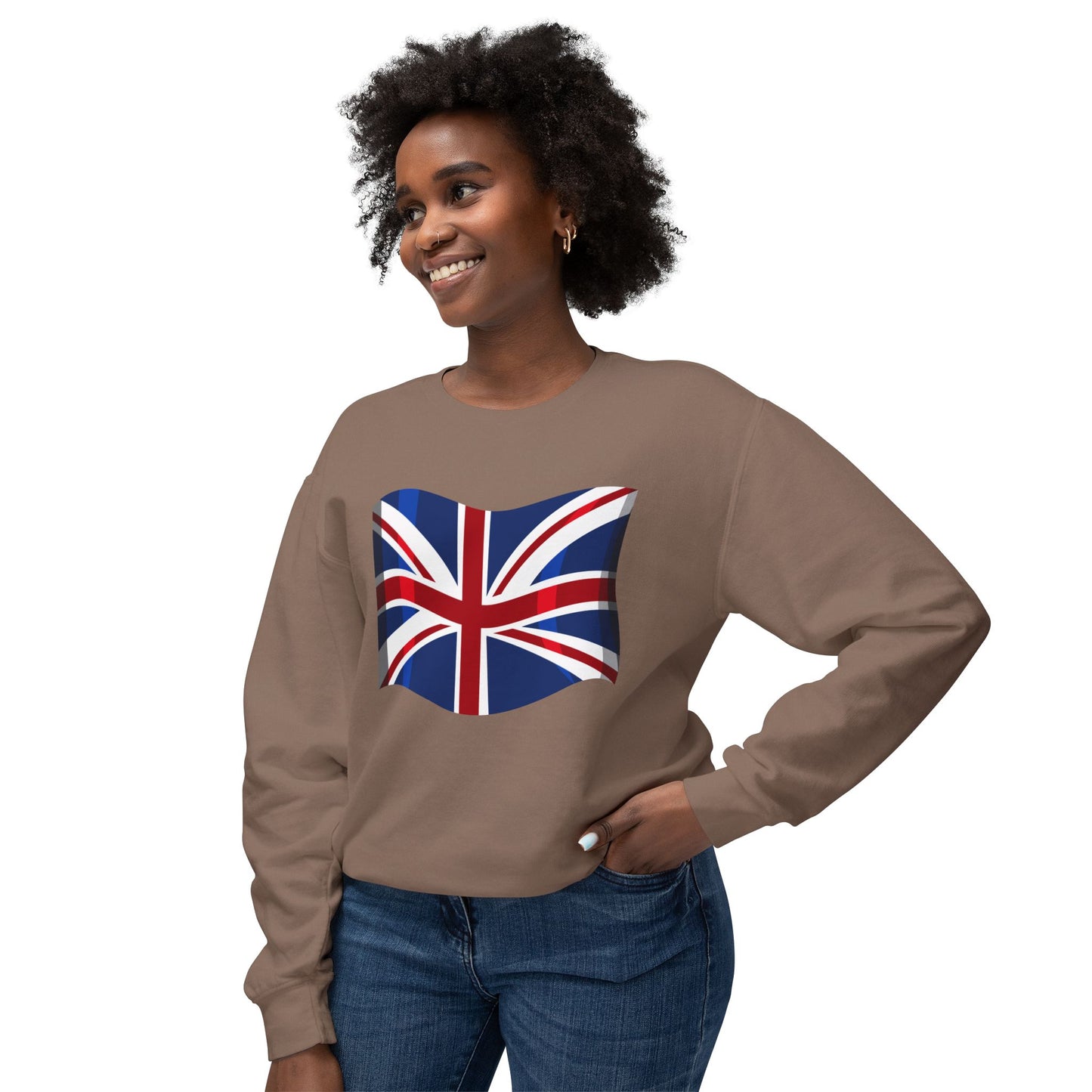 Unisex Lightweight Crewneck Sweatshirt - Classic UK Flag Design