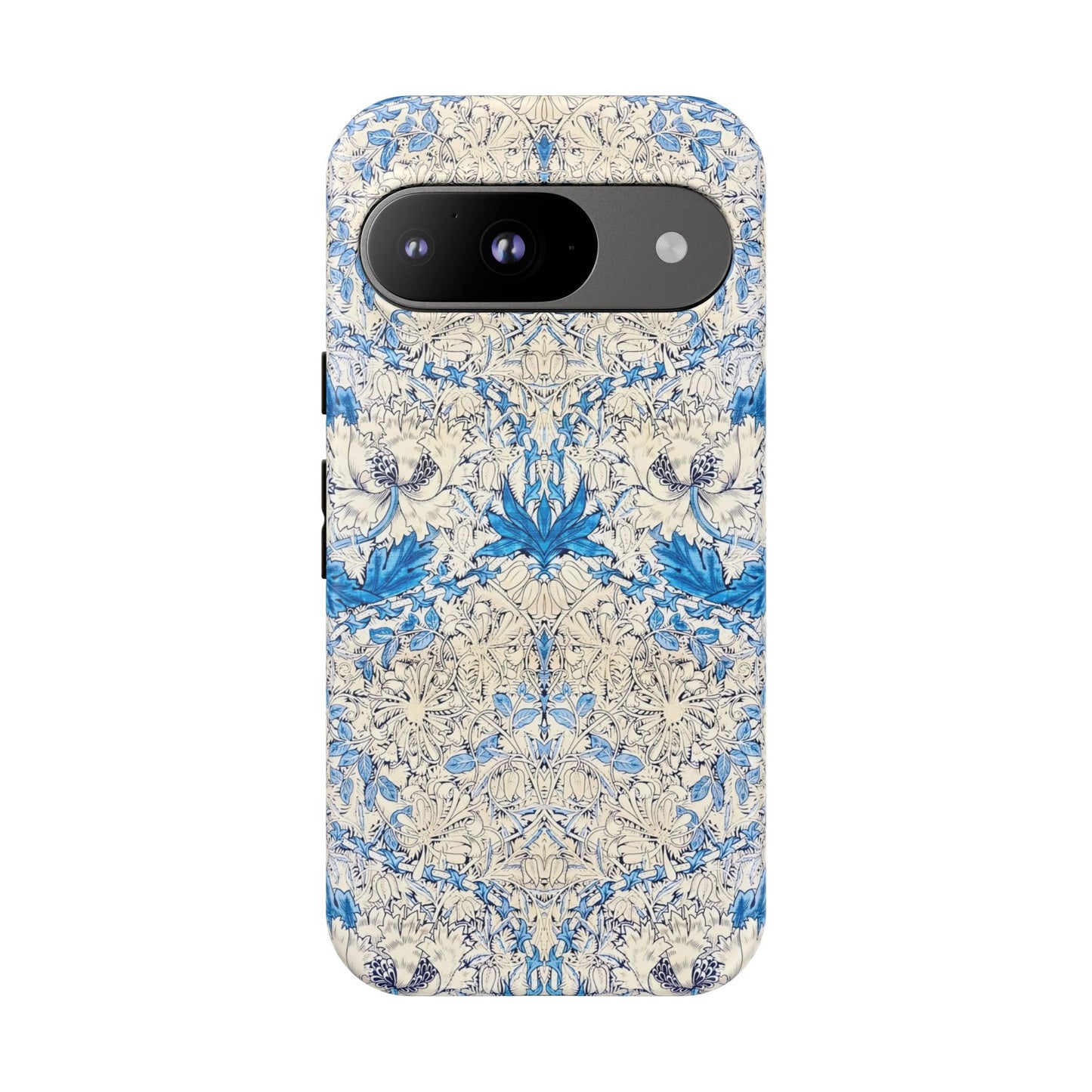 Elegant Floral Phone Case, Tough iPhone Cover, Stylish Mobile Protector, Blue Patterned Case, Unique Gift for Her