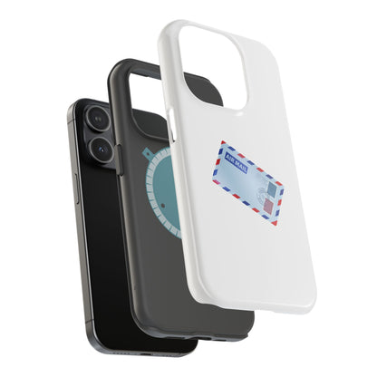 Air Mail Design Magnetic Phone Cases, Custom Phone Cover, Unique Gift for Travelers, Stylish Accessories for Holidays, Fun Phone Cases