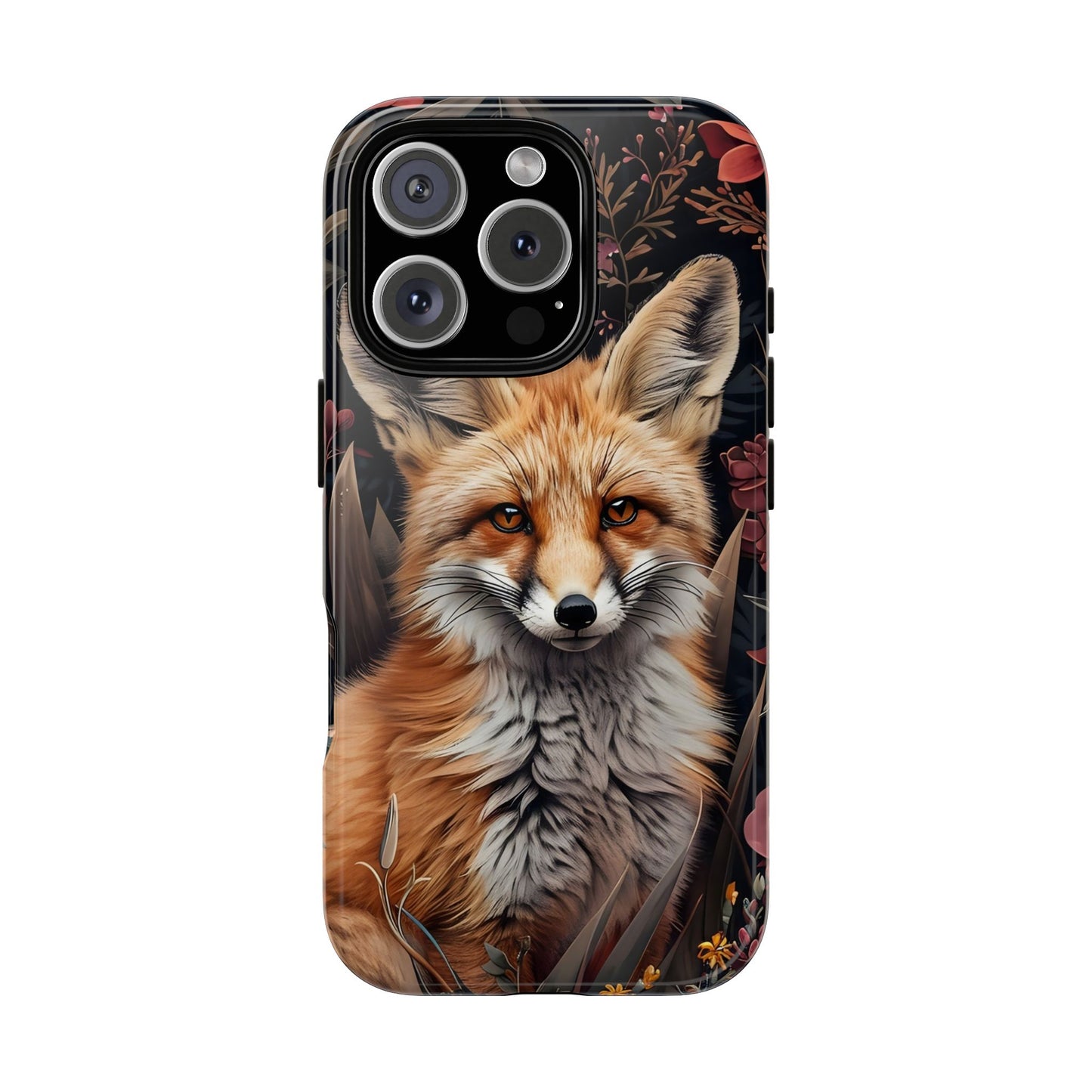 Fox Floral Phone Case, Tough Cases for Animal Lovers, Nature Themed Gift, Cute Phone Cover, Wild Fox Protector