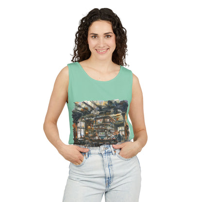 Unisex Garment-Dyed Tank Top - Cozy British Pub - London
