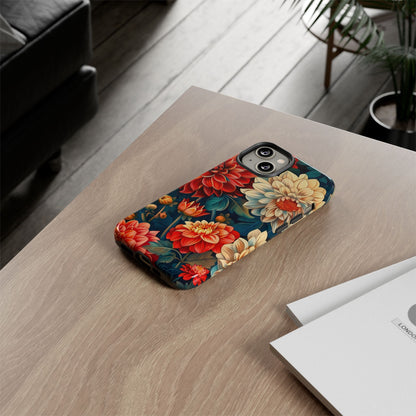 Floral Phone Case - Vibrant Tough Cases, Stylish Floral Cell Phone Cover, Gift for Her, Trendy Phone Accessory, Flower Design