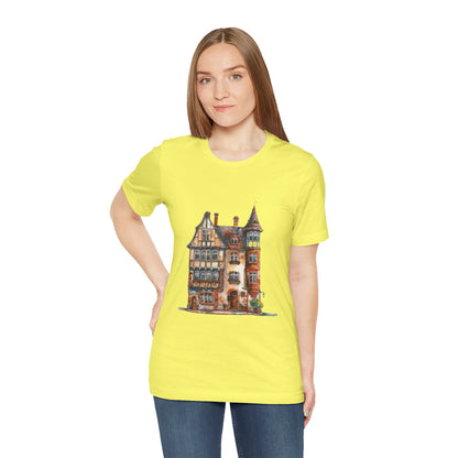 Unisex Jersey Short Sleeve Tee - Countryside Charm - The Classic British Village House