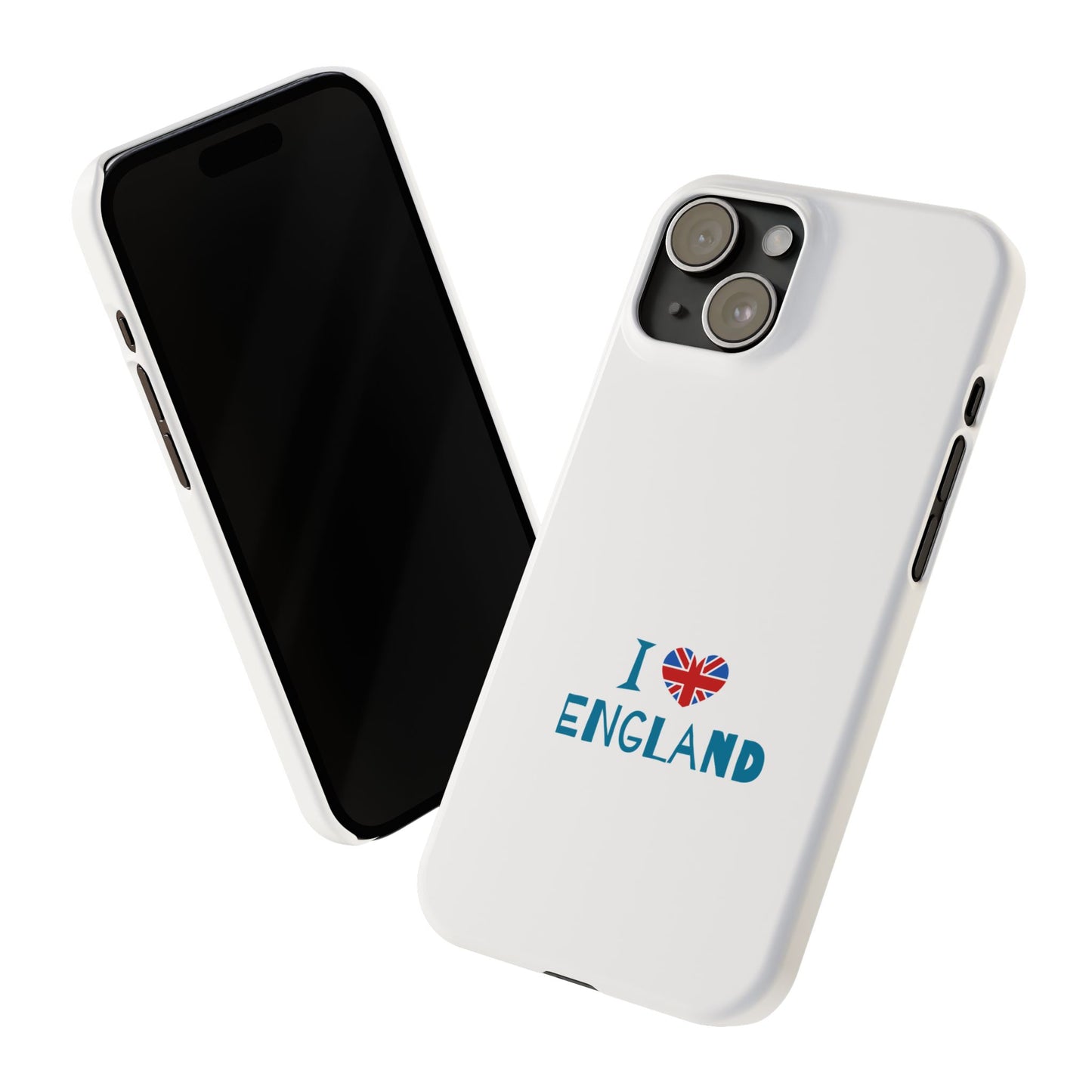 I Love England Slim Phone Case, UK Pride Phone Cover, Gift for Travelers, Smartphone Accessory, England Souvenir Case