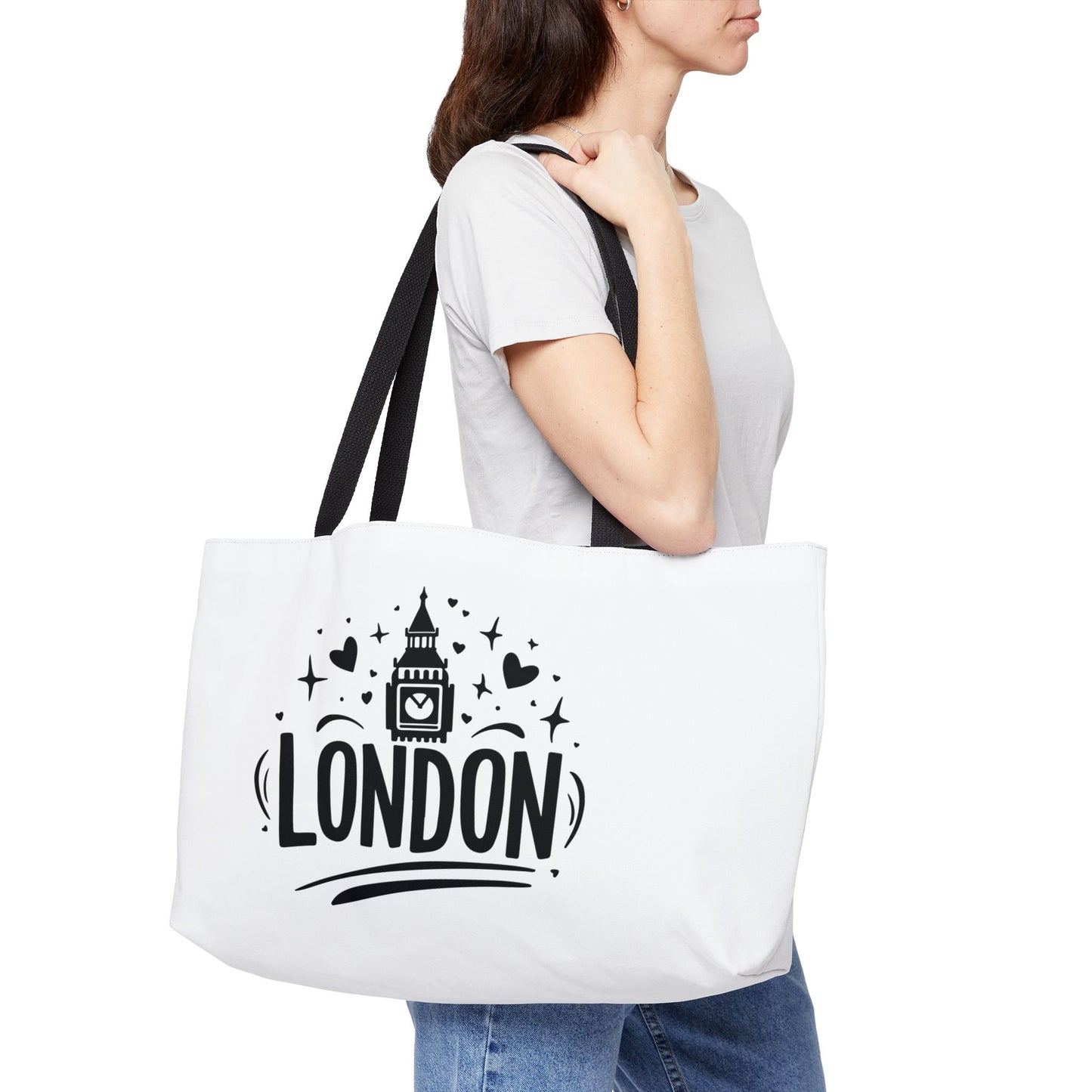 London Weekender Tote Bag, Travel Bag, Beach Bag, Stylish Tote, Gift for Travelers, Weekend Getaway Essentials