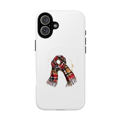 Stylish Tough Magnetic Phone Case - Fall Plaid Scarf Design, iPhone Accessories, Gift for Her, Cozy Autumn Decor, Seasonal Fashion