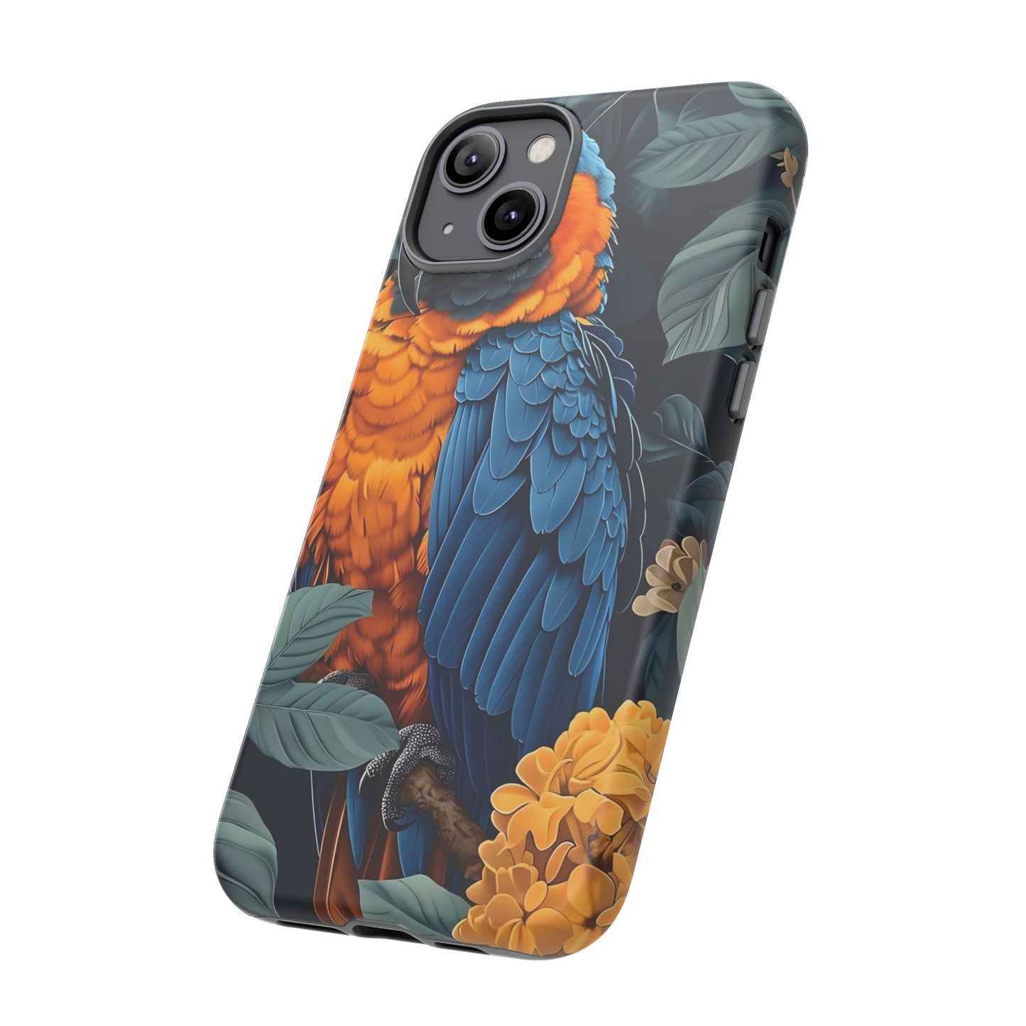 Tropical Parrot Phone Case - Tough Cases, Colorful Phone Cover, Nature Lover Gift, Floral Design, Bird Lover Accessory