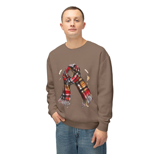 Unisex Lightweight Crewneck Sweatshirt Elegant - Classic British Plaid Scarf