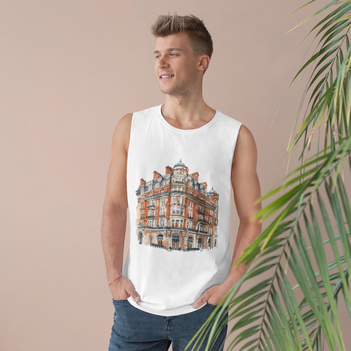 Unisex Barnard Tank - British Vintage Building - Architectural Charm and Classic Appeal