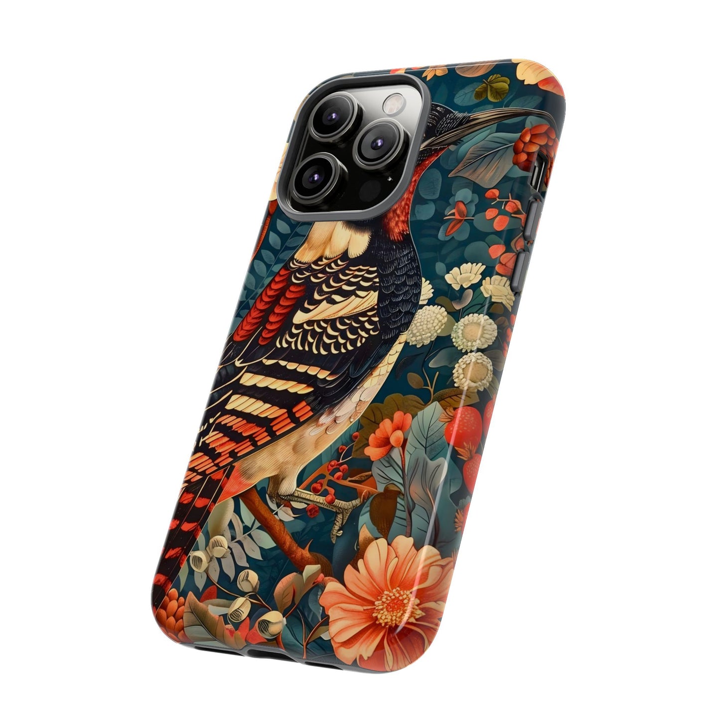 Nature-Inspired Phone Case with Floral Art, Tough Phone Cover, Protective Case, Gift for Nature Lovers, Unique Phone Accessory