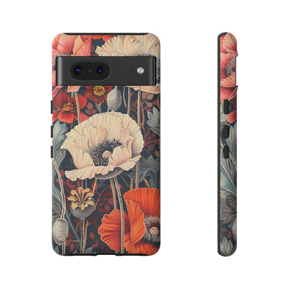 Floral iPhone Case, Tough Phone Cover, Artistic Protection, Flower Design, Unique Gift for Her, Phone Accessory, Trendy Tech