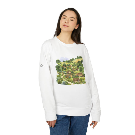 Cozy countryside Fleece Crewneck Sweatshirt - Perfect for Everyday Wear