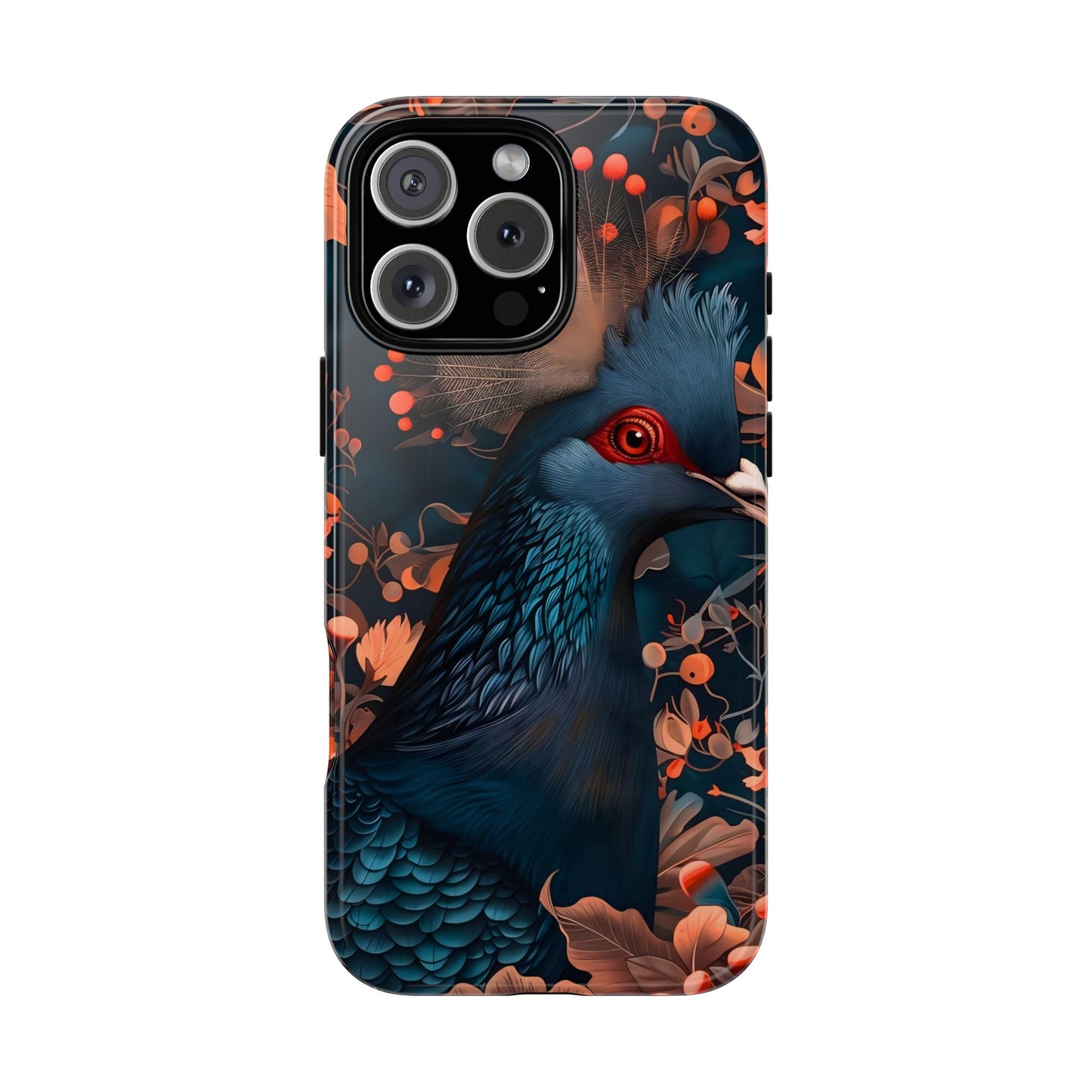 Vibrant Phone Case with Floral Peacock Design - Tough Cases, Artistic Phone Cover, Unique Gift for Nature Lovers, Stand Out Tech Accessory
