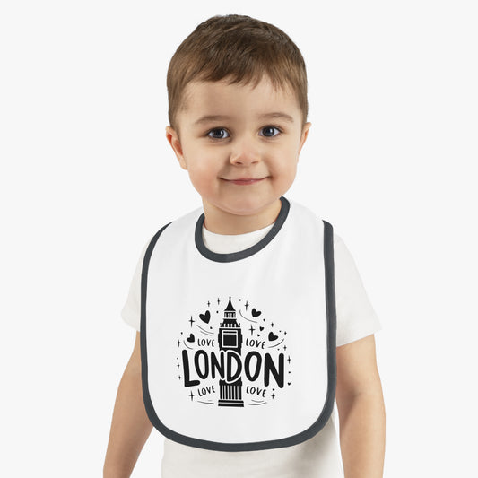 London Love Baby Bib, Cute Baby Gift, Unique Baby Shower Gift, Modern Bib for Infants, Stylish Feeding Accessory