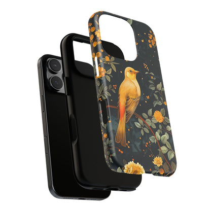Floral Phone Case, Tough Cases with Bird Design, Nature Lover Gift, Stylish Protection, Birthday Present, Floral Phone Cover