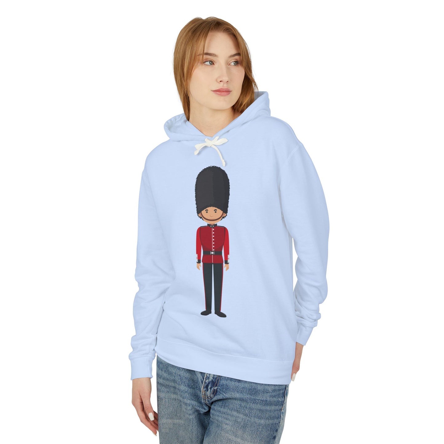 Unisex Lightweight Hooded Sweatshirt - Standing Strong - The British Soldier in Red