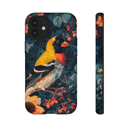 Colorful Bird Phone Case, Floral Phone Cover, Tough Phone Protector, Nature Lover Gift, Botanical Case, Unique Mobile Accessory