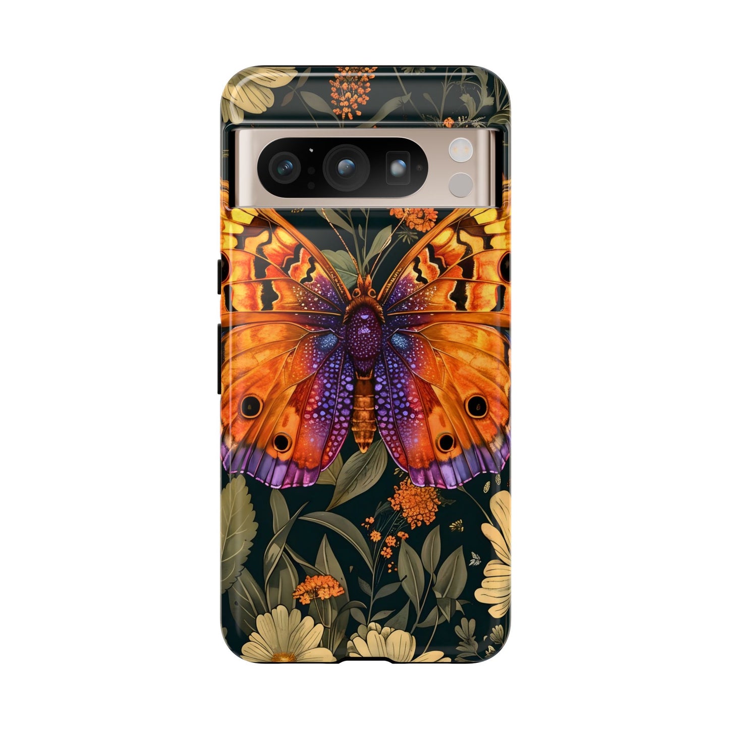Butterfly Phone Case, Tough Cases for Nature Lovers, Vibrant Floral Design, Gift for Her, Cute Phone Accessories, Butterfly Artwork