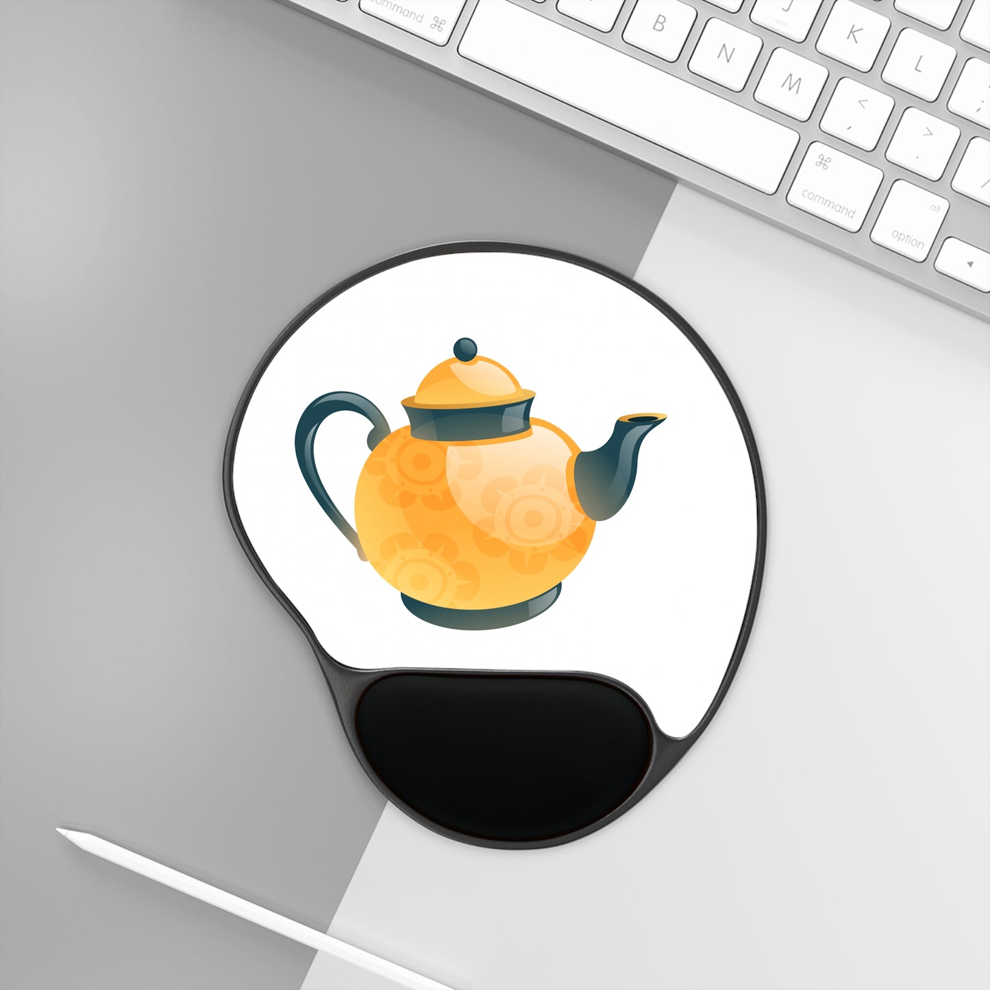 Decorative Mouse Pad with Wrist Rest - Teapot Design, Office Supplies, Gift for Home Office, Ergonomic Desk Accessory, Cute Mousepad