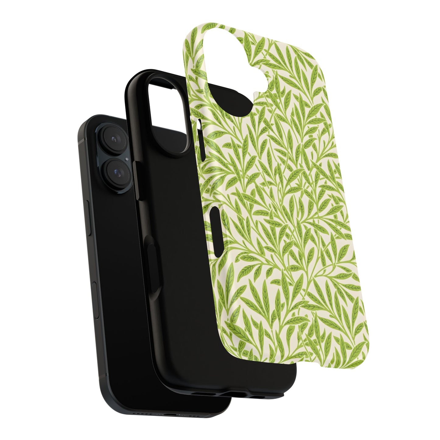 Green Leaf iPhone Case, Tough Cases, Botanical Phone Protection, Eco-Friendly Cover, Nature Lover Gift, Trendy Cell Phone Accessory