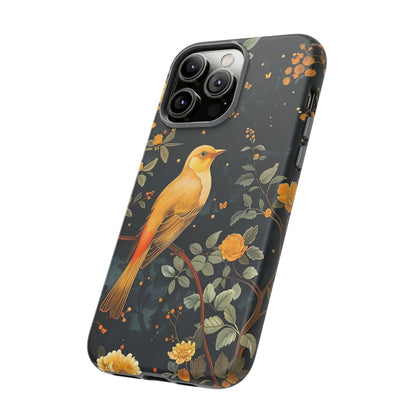 Floral Phone Case, Tough Cases with Bird Design, Nature Lover Gift, Stylish Protection, Birthday Present, Floral Phone Cover