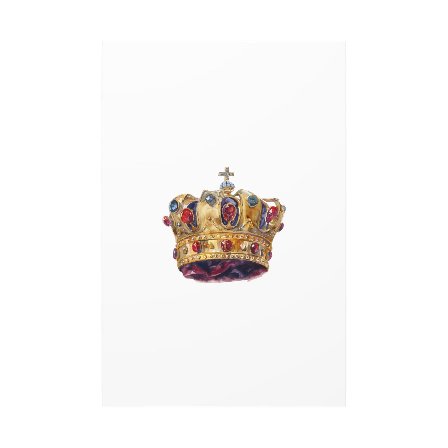Crown Art Print, Royal Wall Decor, Matched for Home or Office, Gift for Art Lovers, Unique Royalty Artwork