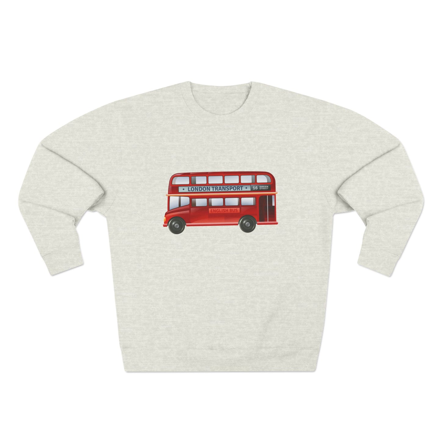 Unisex Crewneck Sweatshirt - London Transport English Bus Red Double-Decker
