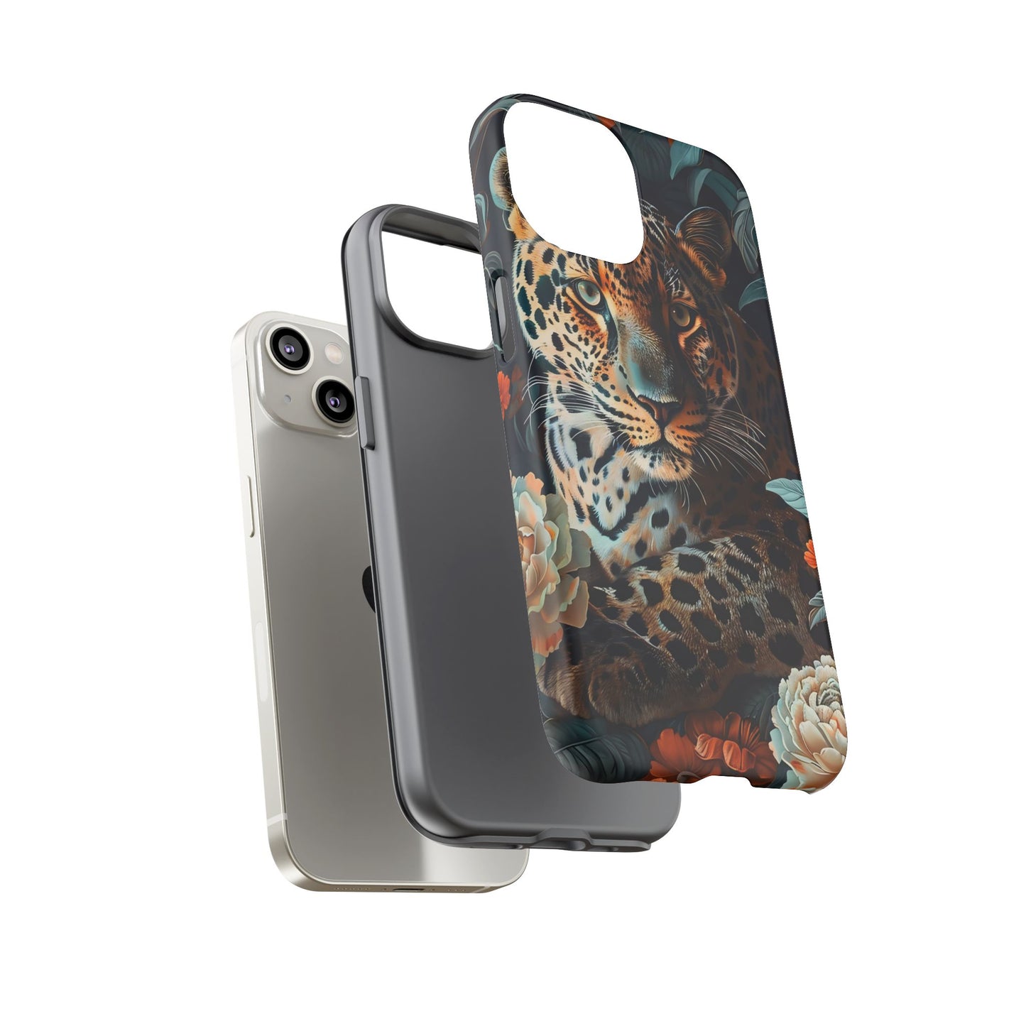 Wildlife Phone Case with Leopard Design | Tough Cases, Animal Prints, Floral Phone Cover, Gift for Nature Lovers, Unique Phone Accessories