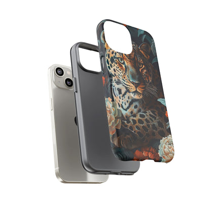 Wildlife Phone Case with Leopard Design | Tough Cases, Animal Prints, Floral Phone Cover, Gift for Nature Lovers, Unique Phone Accessories