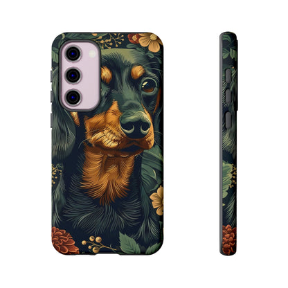 Dachshund Phone Case, Floral Pet Phone Cover, Dog Lover Gift, Tough Phone Case, Custom Dachshund Design, Unique Dog Owner Accessory