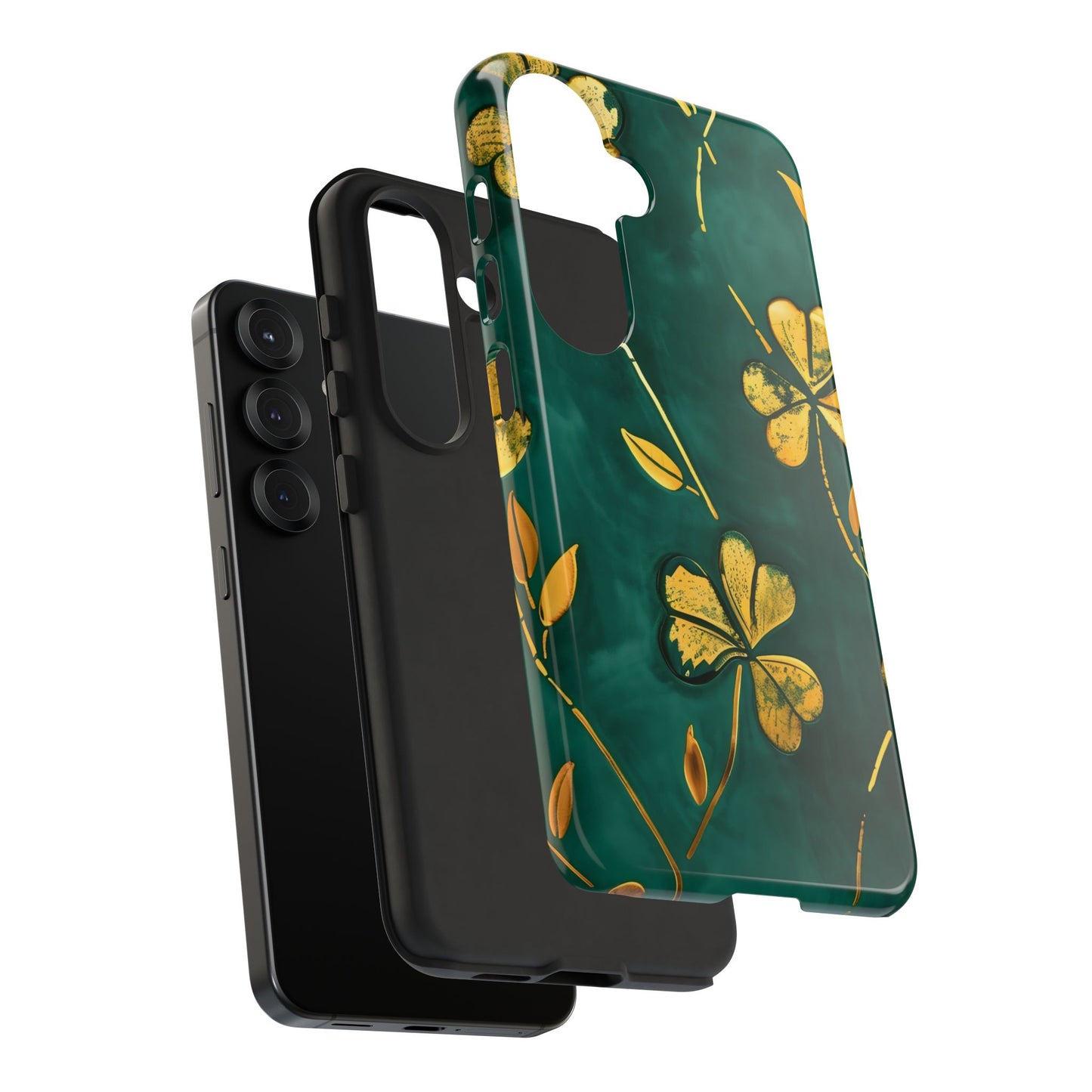 Floral Phone Case with Gold Accents, Tough Phone Cover, Stylish Phone Protector, Unique Gift for Her, Nature Lover Accessory