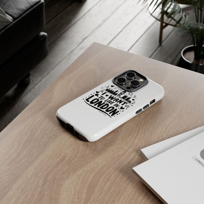 London City iPhone Case, Tough Phone Cover, Travel Gift, London Souvenir, Adventure Accessory, Wanderlust Decor