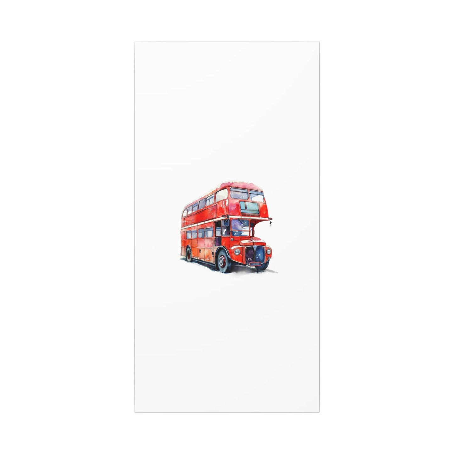 London Red Double-Decker Bus Art Canvas Print, Wall Decor for Travel Lovers, Home Office Gift, Unique Artwork for All Occasions