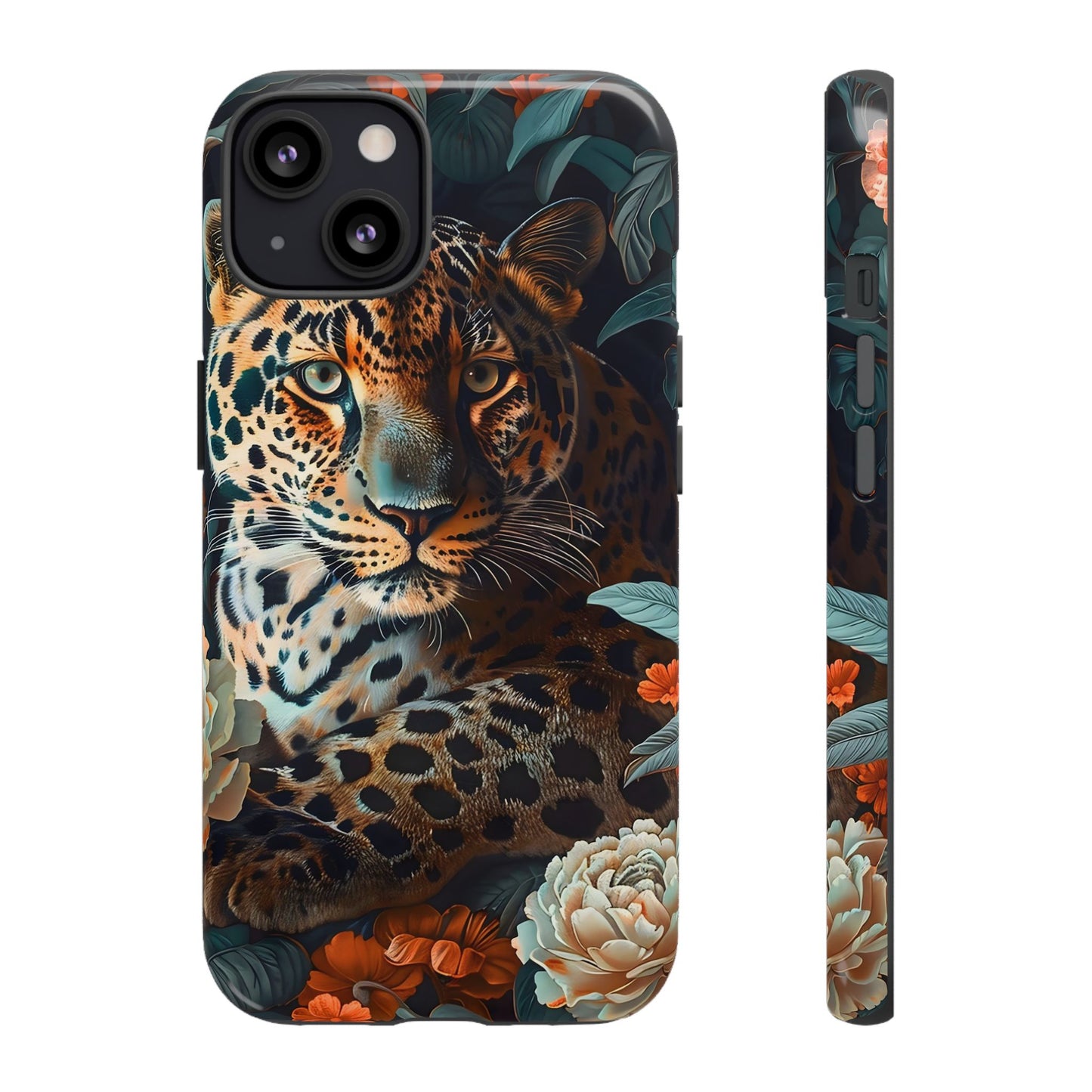 Wildlife Phone Case with Leopard Design | Tough Cases, Animal Prints, Floral Phone Cover, Gift for Nature Lovers, Unique Phone Accessories