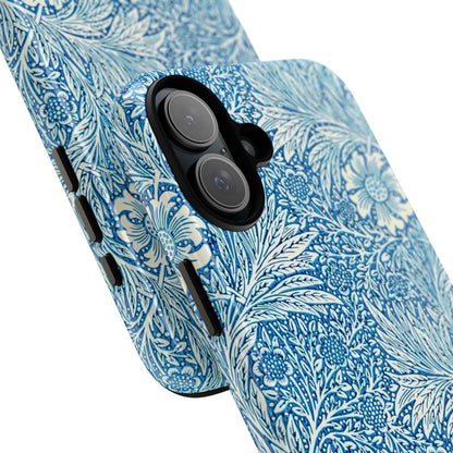 Stylish Phone Case, Tough Floral Phone Cover, Fashionable Tech Accessory, Gift for Her, Blue Flower Design