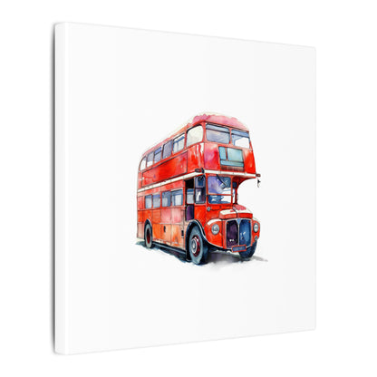 London Red Double-Decker Bus Art Canvas Print, Wall Decor for Travel Lovers, Home Office Gift, Unique Artwork for All Occasions