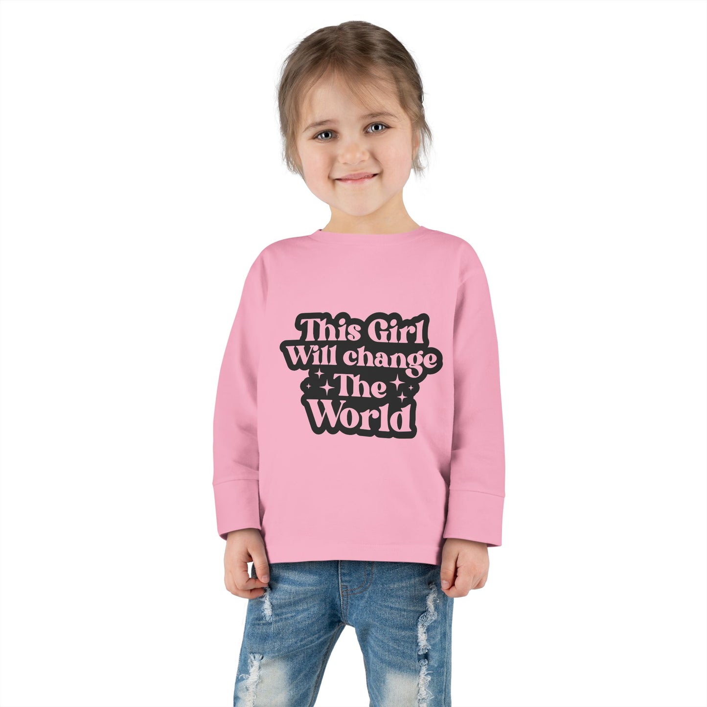 Empowering Toddler Long Sleeve Tee - "This Girl Will Change The World"
