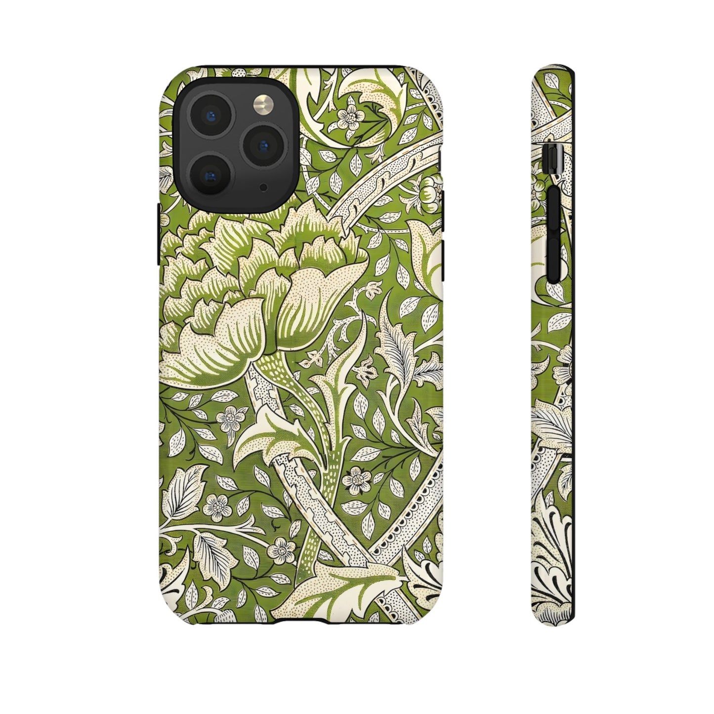 Stylish Phone Case with Floral Design, Durable Protective Cover for iPhone, Unique Gift for Birthdays, Mother's Day, Green Aesthetic