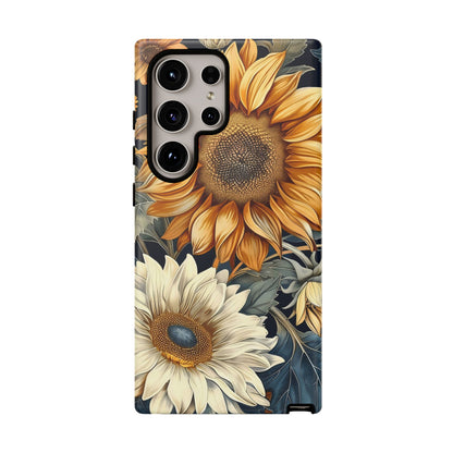 Floral Phone Case for Tough Cases, Sunflower Design, Nature Lover Gift, Birthday Present, Eco-Friendly Accessories, Summer Vibes