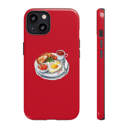Breakfast-Inspired Phone Case, Tough Phone Covers, Foodie Gifts, Unique Accessories, Cute Kitchen Decor, Red Phone Case