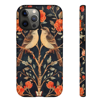 Floral Phone Case – Tough Cases with Bird Design, Unique Gift for Nature Lovers, Stylish Tech Accessory, Phone Cover, Artistic Case