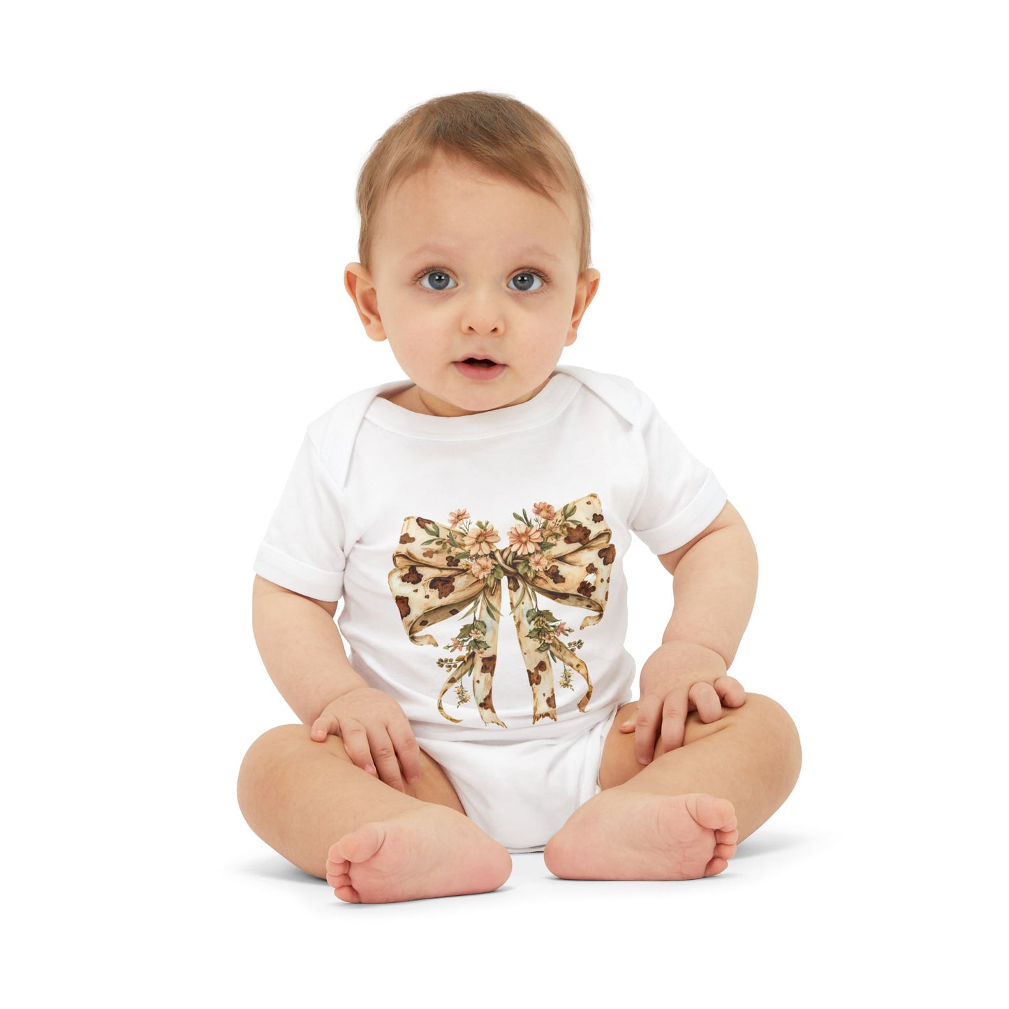 Floral Bow Infant Jersey One Piece - Adorable Baby Bodysuit for Celebrations