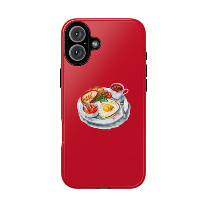 Breakfast-Inspired Phone Case, Tough Phone Covers, Foodie Gifts, Unique Accessories, Cute Kitchen Decor, Red Phone Case