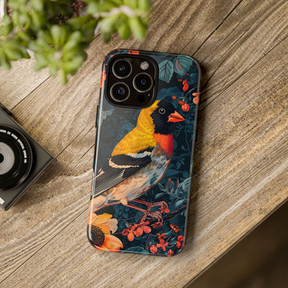 Colorful Bird Phone Case, Floral Phone Cover, Tough Phone Protector, Nature Lover Gift, Botanical Case, Unique Mobile Accessory
