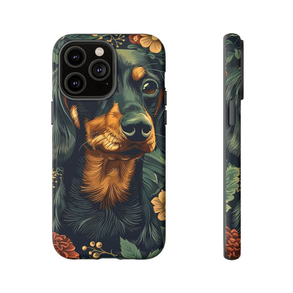 Dachshund Phone Case, Floral Pet Phone Cover, Dog Lover Gift, Tough Phone Case, Custom Dachshund Design, Unique Dog Owner Accessory