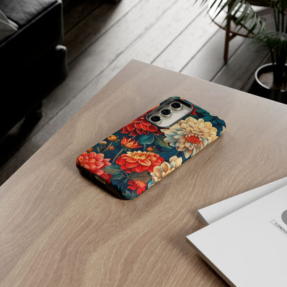 Floral Phone Case - Vibrant Tough Cases, Stylish Floral Cell Phone Cover, Gift for Her, Trendy Phone Accessory, Flower Design