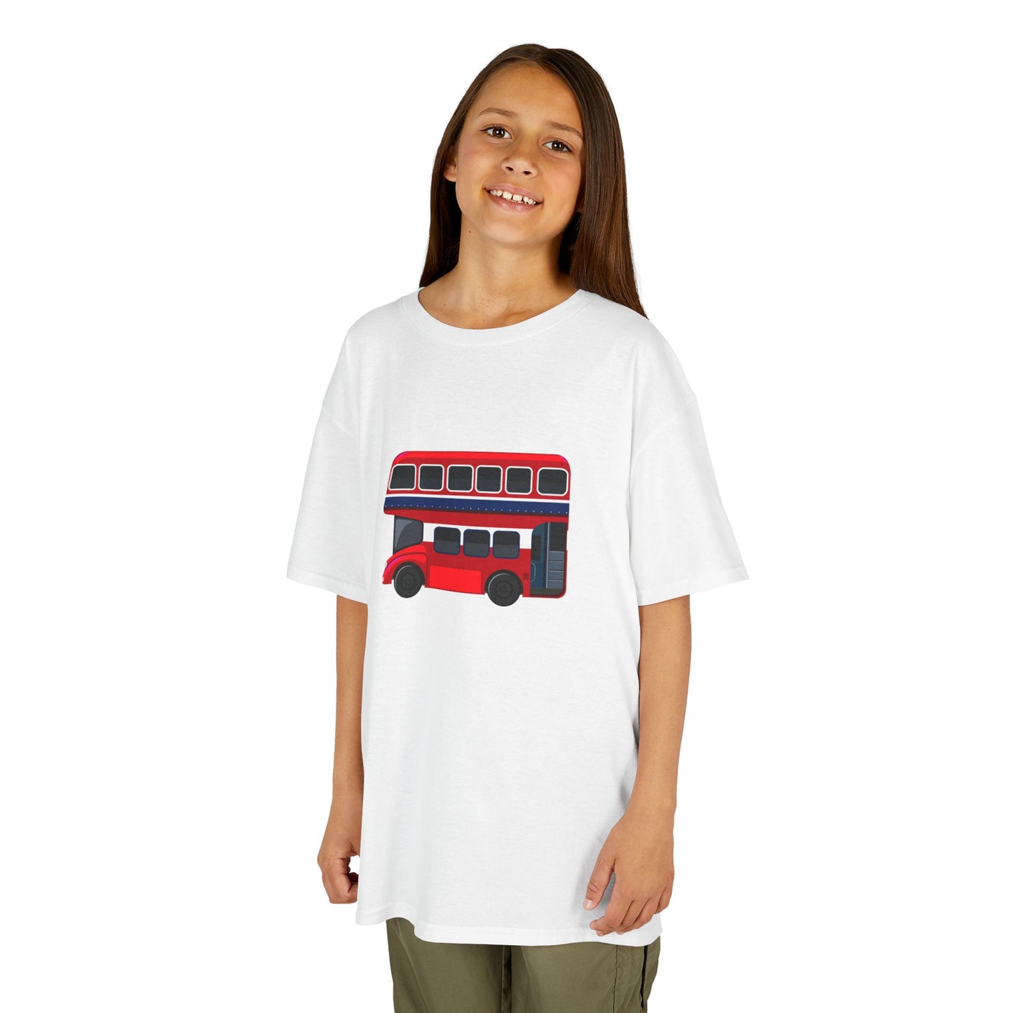 Kids  Tee -  British Red Bus Watercolor Design - Fun Cotton T-Shirt for Young Adventurers
